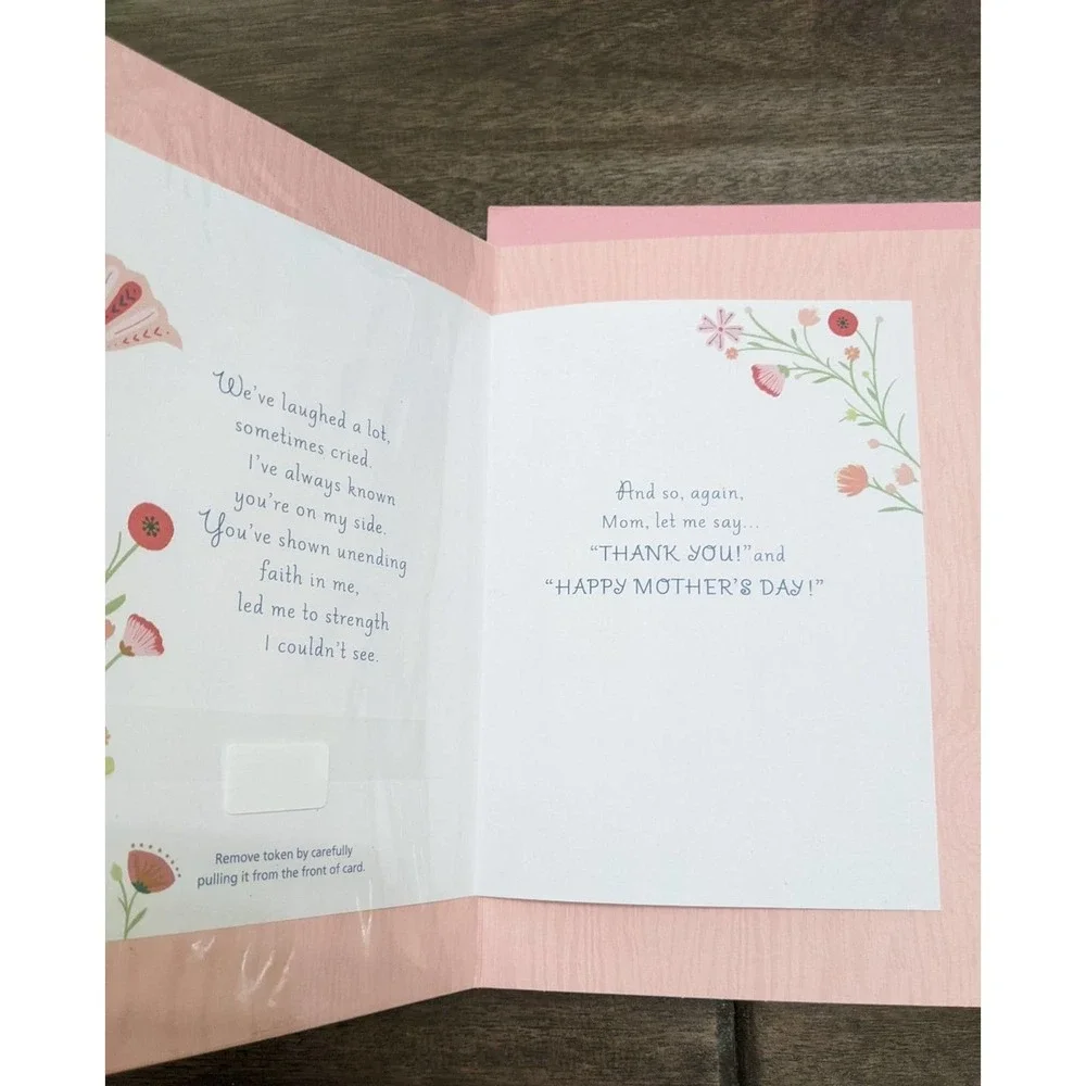 4/$20 New Hallmark mother's day card flower roses Floral 3d butterfly